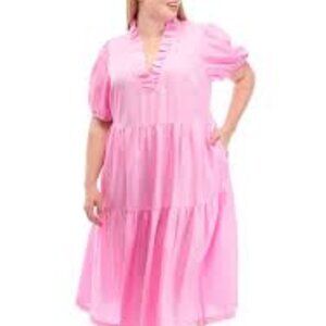 NEW WITH TAGS Crown & Ivy Meadow Pink Midi Dress Size XL